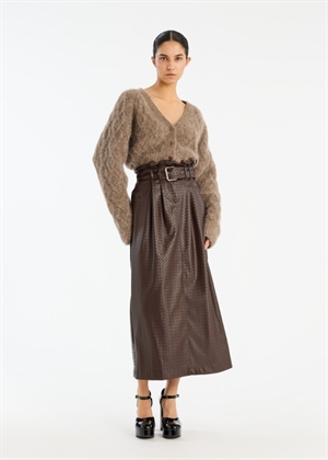 Fluffy knit cardigan Pine Bark ROTATE By Birger Christensen 